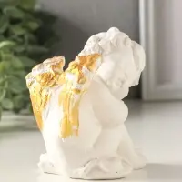 Фигурка гипс &laquo;Ангел спит&raquo;, 10&times;8&times;7 см, белый с позолотой