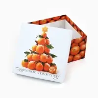 Набор новогодних подарочных коробок 6 в 1 &laquo;Яркие мандарины&raquo;, 10&times;10&times;6 - 20&times;20&times;11 см