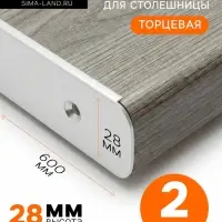 Планка для столешницы торцевая CAPPIO, 28 мм, цвет хром, набор 2 шт.