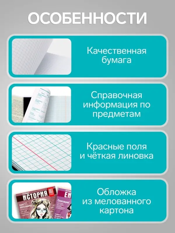 Тетради предметные Calligrata TOP &laquo;Журнал&raquo;, 10 предметов, 48 листов, со справочным материалом, картонная обложка