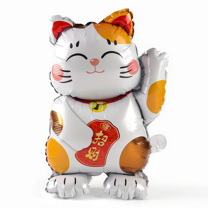 Шар фольгированный 25 Шар фольгированный 25" «Японский котик», на подставке, под воздух