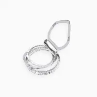 Зажим для платка "Узоры" круг, цвет белый в серебре