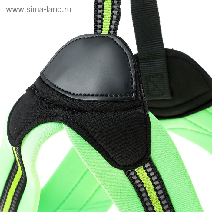Шлейка супермягкая со светоотражающей прошивкой, обхват 62-69 см, зеленая Шлейка супермягкая со светоотражающей прошивкой, обхват 62-69 см, зеленая