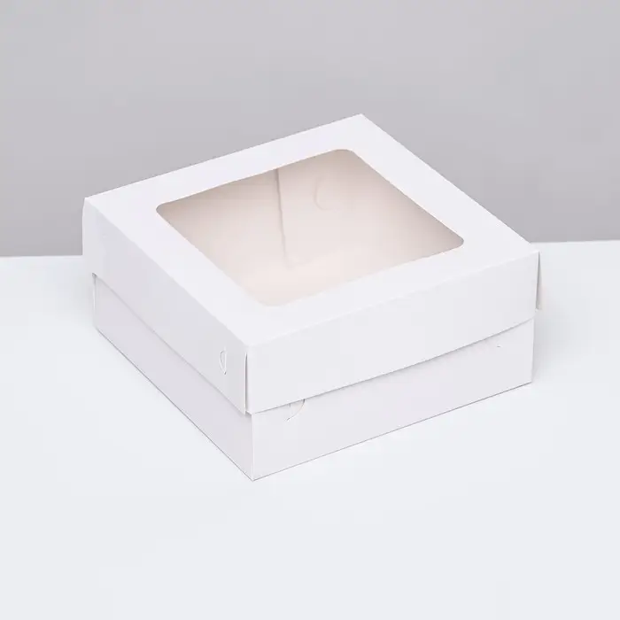 Кондитерская упаковка, белая, 17×17×8 см Кондитерская упаковка, белая, 17×17×8 см