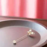 Булавка&laquo; Бабочка объемная&raquo;, 8.5 см, белая в золоте