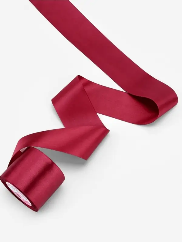 Лента атласная, 75 мм, 23&plusmn;1 м, бордовая №37