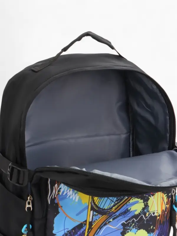 Рюкзак школьный &laquo;Тенис&raquo;, с карманами, с рисунком, размер 31&times;16&times;42 см, чёрный