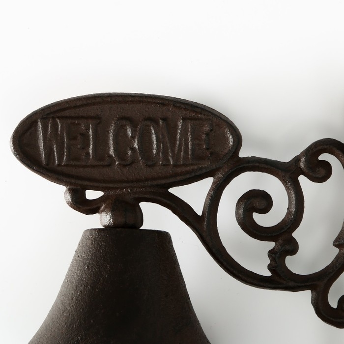 Колокол сувенирный чугун  Колокол сувенирный чугун "Добро пожаловать" 19х11х15 см