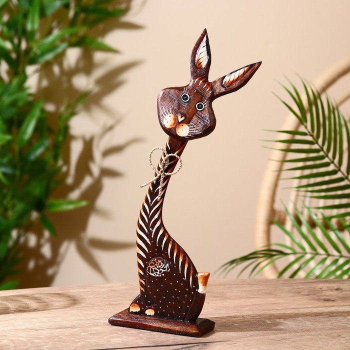 Сувенир на подставке Сувенир на подставке "Заяц" дерево 14х4,5х35 см коричневый