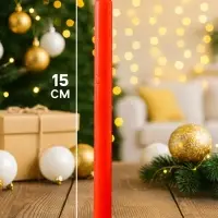 Свечи новогодние &laquo;Новый год. Верь в чудеса&raquo;, 4 шт., красные, 1.2&times;15&times;1.2 см