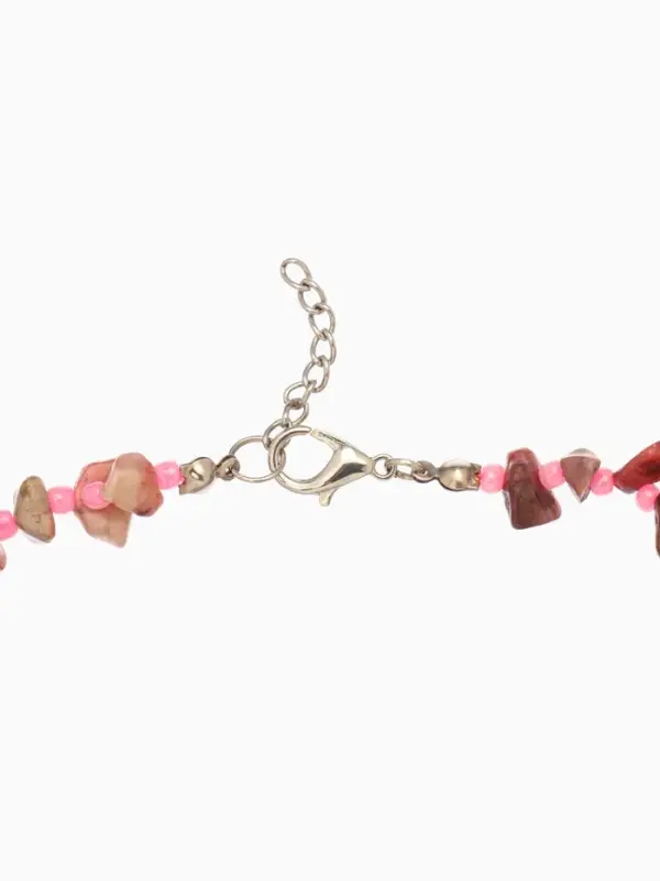 Ожерелье из камня, 45 см, розовое