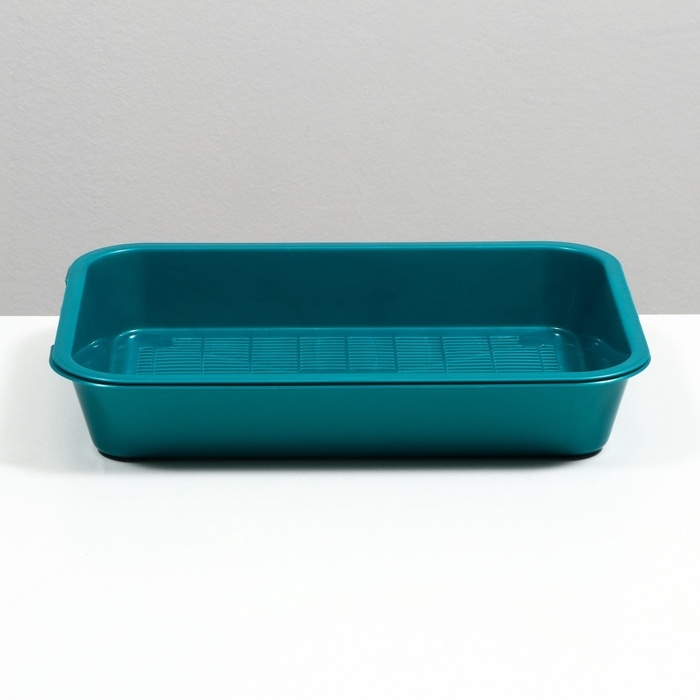 Туалет перламутровый средний с сеткой 36 х 26 х 6,5 см, бирюзовый Туалет перламутровый средний с сеткой 36 х 26 х 6,5 см, бирюзовый