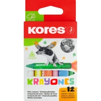 Мелки восковые 12цв трехгранные KRAYONES Kores 33101.02