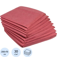 Простыня 200x70, спанбонд, пл.30, бордо, 10шт/уп, штучно, 00-048