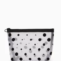 Косметичка дор Горох, сетка 17*6,5*13,5, отд на молнии, белый Косметичка дор Горох, сетка 17*6,5*13,5, отд на молнии, белый