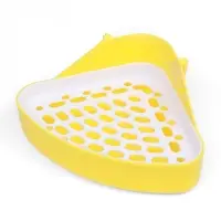 Туалет для кроликов и хорьков, 24&times;18&times;11 см, угловой, пластик, жёлтый