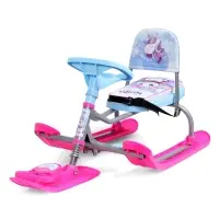 Снегокат &laquo;Тимка спорт 4-1&raquo; Единорог, со спинкой, голубой, розовый, ТС4-1 М/ЕР Nika Kids