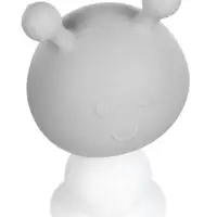 Прорезыватель силиконовый для зубов с погремушкой 3 в 1 M&B «Зайка», серый