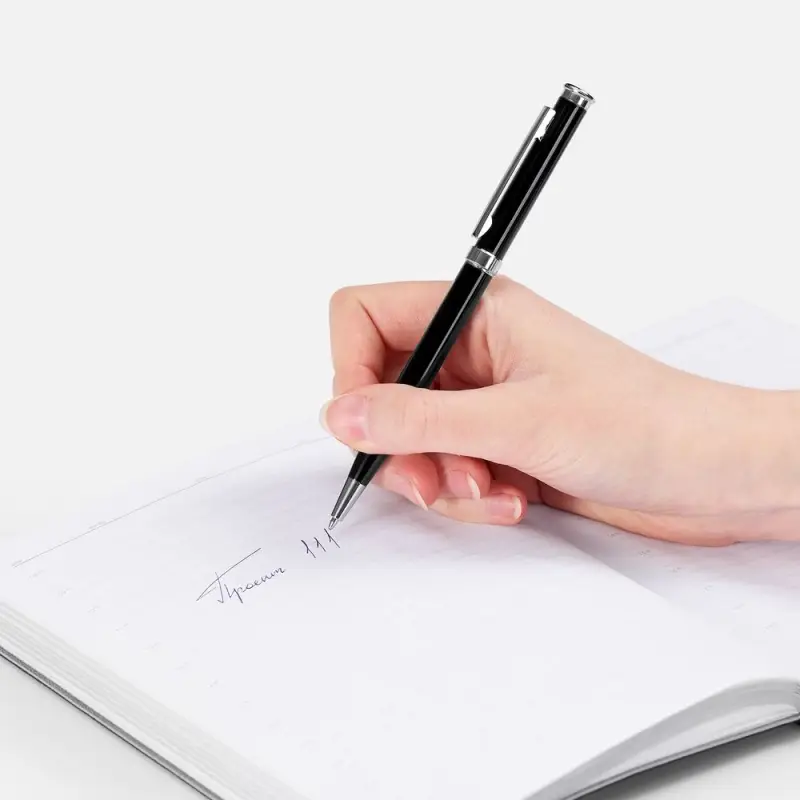 Ручка шариковая Finn Chrome, черная Ручка шариковая Finn Chrome, черная