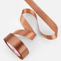 Лента атласная, 25 мм, 23&plusmn;1 м, светло-коричневая №136