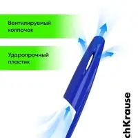 Набор ручек шариковых 4 штуки ErichKrause R=301 Neon Stick & Grip, узел 1.0 мм, чернила синие, резиновый упор, европодвес
