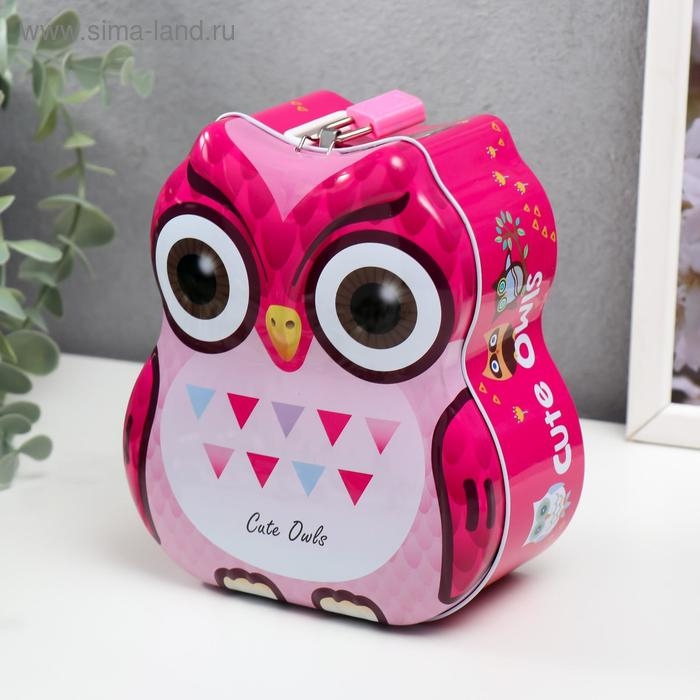 Копилка металл Копилка металл "Совушка в треугольник" МИКС 15х13,3х7 см