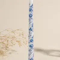 Набор свечей античных, 2,2х25 см, 2 шт "Пионы" сине-белые 8х28х2,3 см