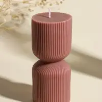 Свеча интерьерная "Греция" капучино 6х6х14 см Свеча интерьерная "Греция" капучино 6х6х14 см