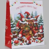 Пакет подарочный &laquo;Счастливого Нового года!&raquo;, 26&times;12&times;32 см