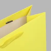 Пакет подарочный ламинированный, ML 27&times;23&times;11.5 см, неон жёлтый