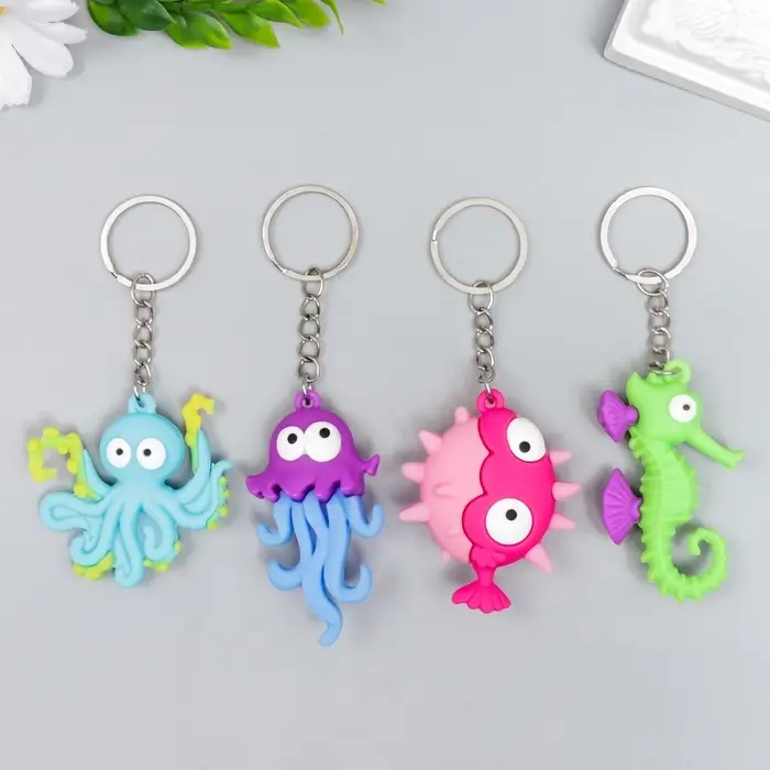 Брелок для ключей резина «Подводный мир», 10.7×5.3 см, МИКС Брелок для ключей резина «Подводный мир», 10.7×5.3 см, МИКС