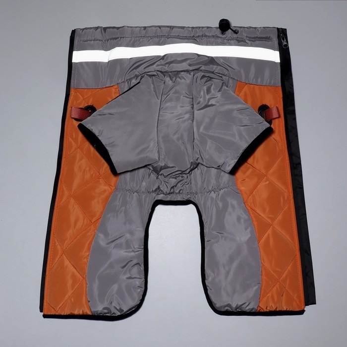 Куртка для больших собак, мембрана, XL (ДС 40, ОШ 41, ОГ 56 см),серо-оранжевая