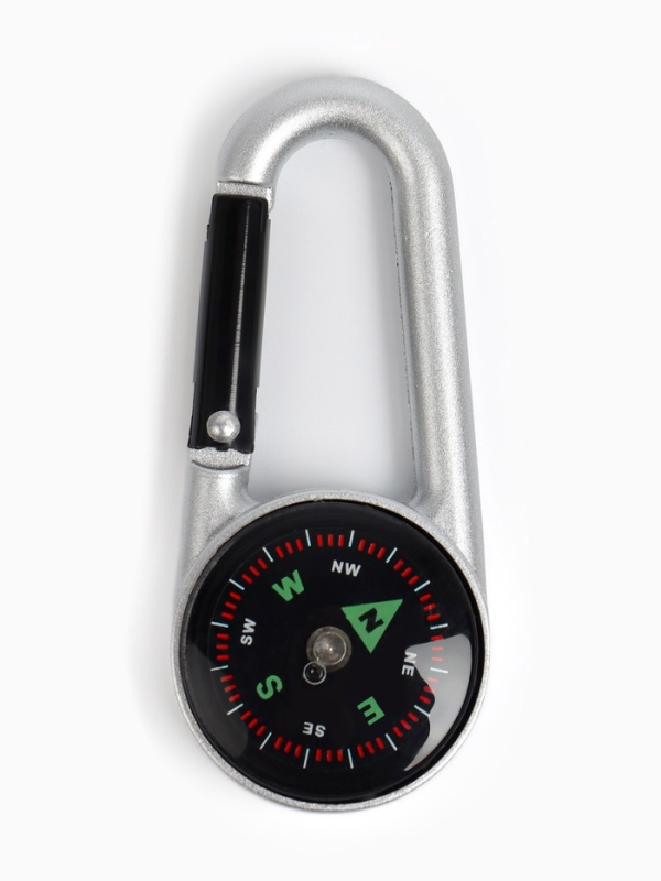 Компас с карабином C27, d=3 см, металлический Компас с карабином C27, d=3 см, металлический