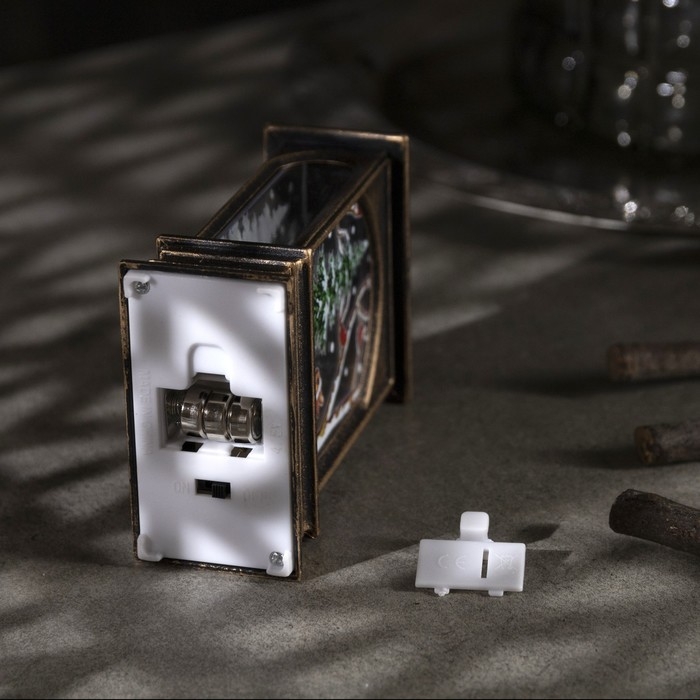 Светодиодная фигура «Фонарь с Дедом Морозом» 7 × 13 × 3.5 см, пластик, батарейки AG13х3 (в комплекте), свечение тёплое белое