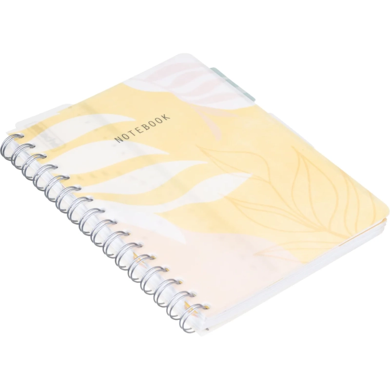 Бизнес-тетрадь 120л,клетка,А5 Flora 2,пласт.обл,серебр.спир,3раздел,линейка