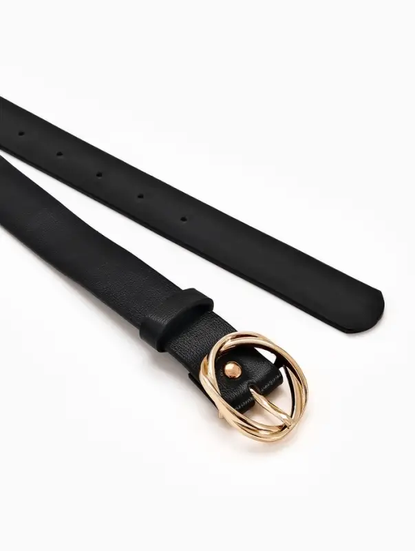 Ремень женский, 110&times;2.9 см, классическая пряжка металл, чёрный