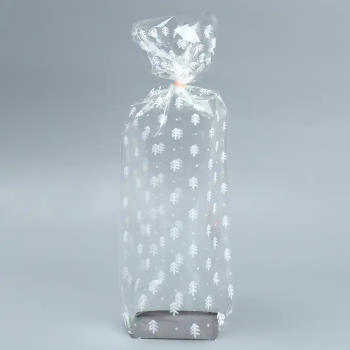 Пакет подарочный новогодний с жёстким дном «Ёлочки», 6 х 8 х 30 см Пакет подарочный новогодний с жёстким дном «Ёлочки», 6 х 8 х 30 см