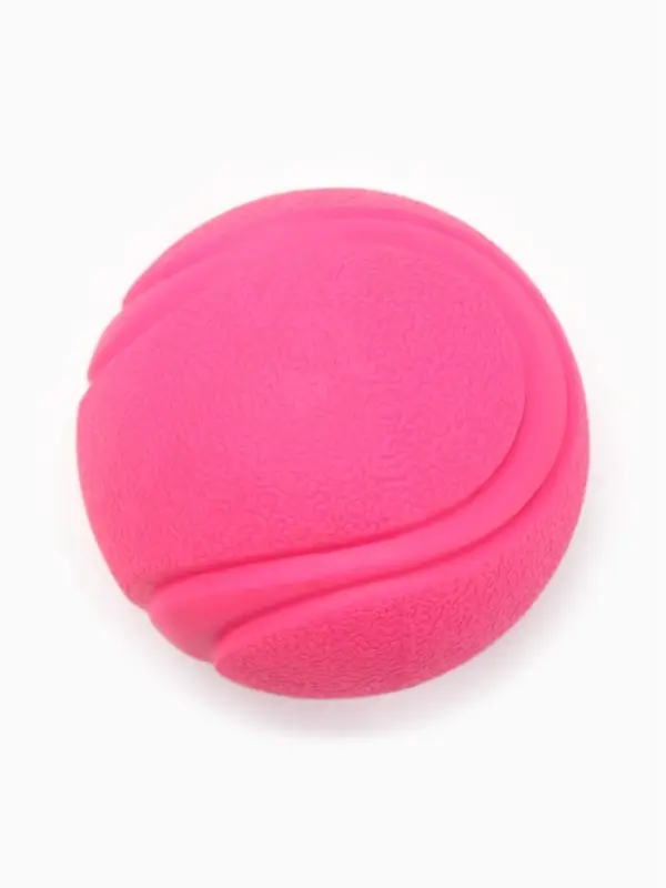 Мячик для собак, 6 см, цельнолитой, прыгучий, TPR, розовый
