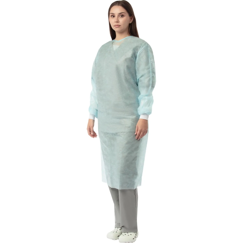 Халат хирург. стер, ЕВРО, рук.манж, дл.140 см, р.50-52, пл.25, смс, 1шт