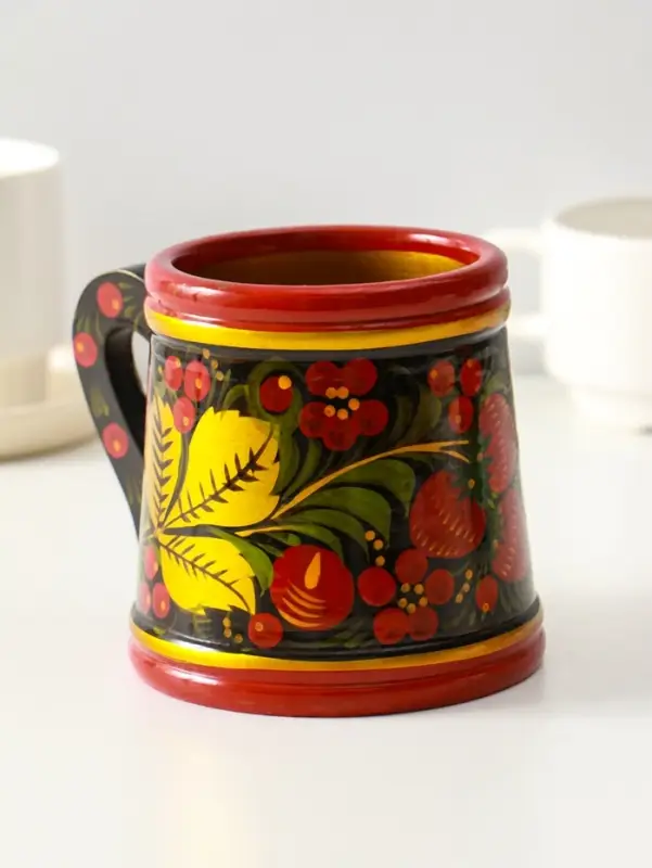 Кружка пивная, хохлома,10*9 см