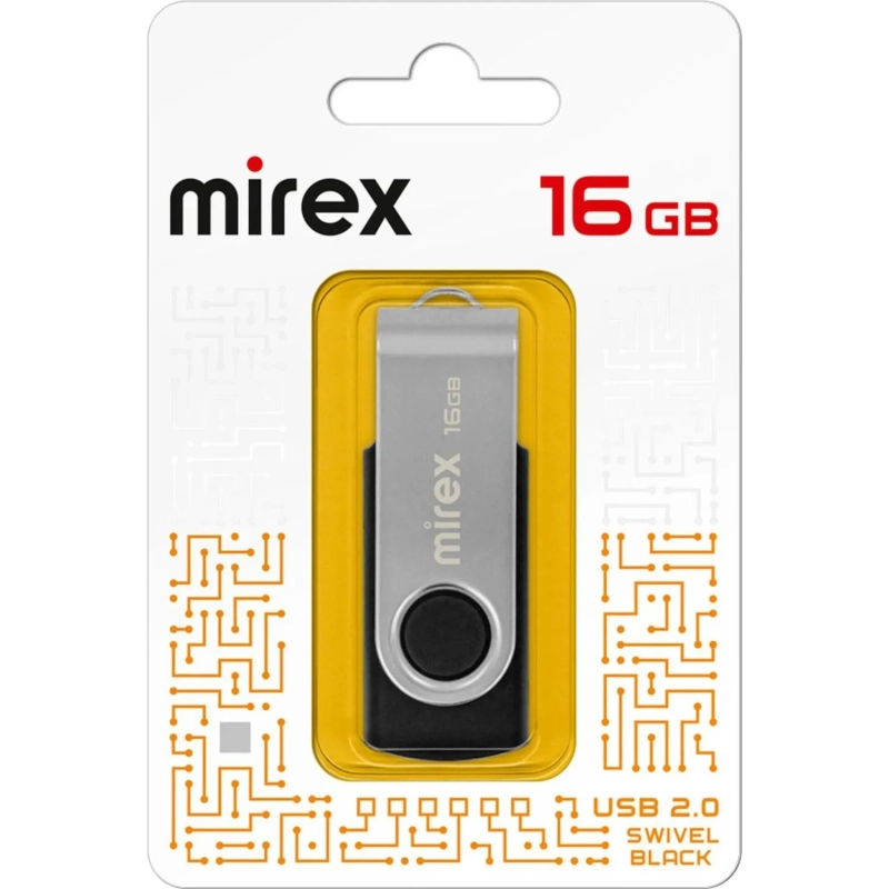 Флеш-память Mirex USB SWIVEL BLACK 16Gb (13600-FMURUS16 )