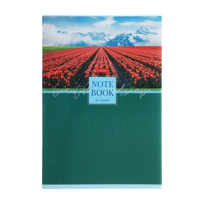 Тетрадь A4, 80 листов в клетку "Живописные пейзажи", обложка мелованный картон, глянцевая ламинация, блок 65 г/м2, 3В МИКС