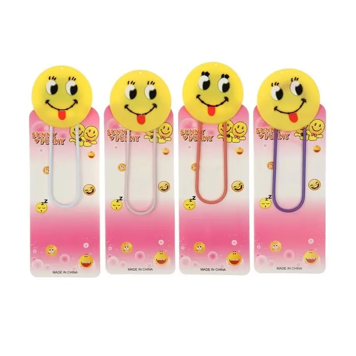 Закладка-скрепка большая «Смайл», 11 см