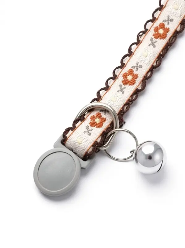 Ошейник для кошек &laquo;По-полюшку&raquo;, 30&times;1 см, с бубенчиком, полиэстер, коричневый