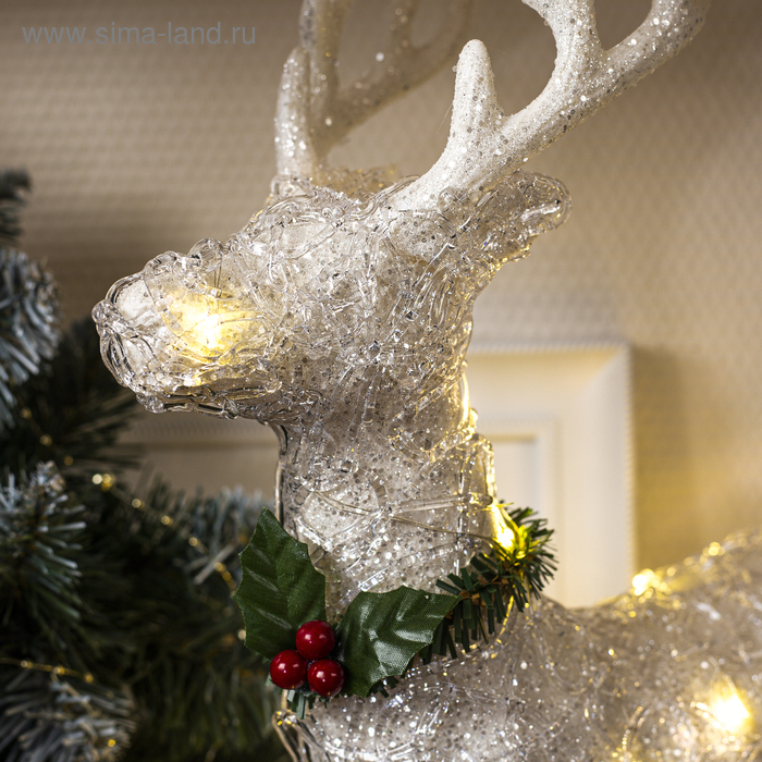 Светодиодная фигура «Олень» 30 × 46 × 15 см, акрил, батарейки ААх2 (не в комплекте), свечение тёплое белое Светодиодная фигура «Олень» 30 × 46 × 15 см, акрил, батарейки ААх2 (не в комплекте), свечение тёплое белое