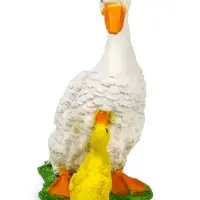 Садовая фигура из полистоуна &laquo;Утка с утёнком&raquo;, 31&times;24&times;13 см
