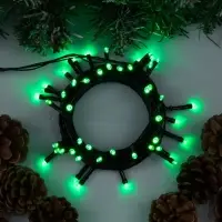 Гирлянда &laquo;Нить&raquo; 5 м, IP20, тёмная нить, 50 LED, 8 режимов, 220 В, свечение зелёное
