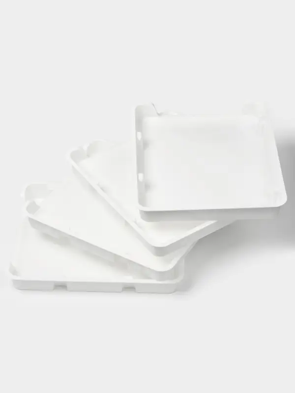 Набор лотков для заморозки продуктов Альтернатива, пластик, 34.7&times;29&times;4.3 см, 4 шт., белый