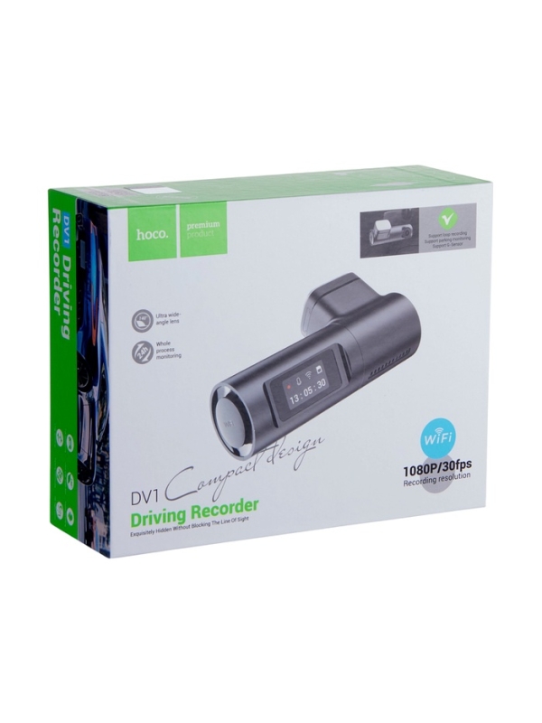 Автомобильный видеорегистратор Hoco, DV1, 1080p видео, черный Автомобильный видеорегистратор Hoco, DV1, 1080p видео, черный