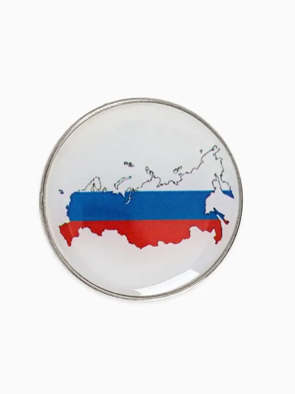 Значок &laquo;Россия&raquo;, цветная в серебре